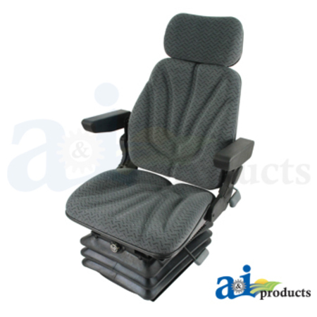 A & I PRODUCTS Seat, F10 Series, Air Suspension / Armrest / Headrest / Gray Cloth 22" x21" x17" A-F10A270